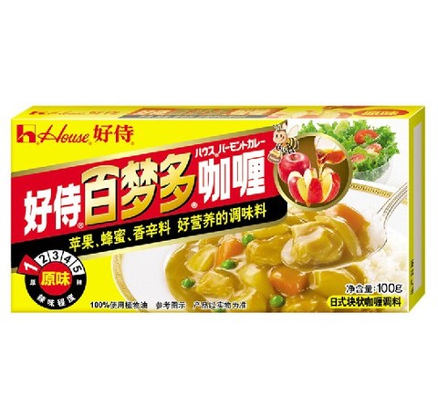 好待百梦多咖喱块【原味】块状日式黄咖喱调味料 100g